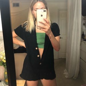 Black Button-up Jumper